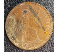 1 пенни 1953 год Великобритания Елизавета