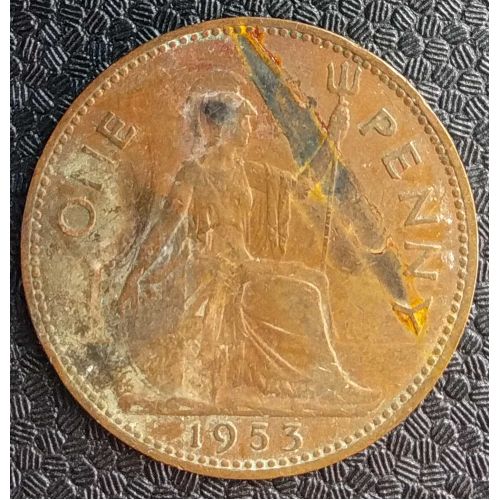 1 пенни 1953 год Великобритания Елизавета