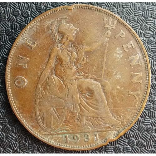 1 пенни 1931 год Великобритания Георг V