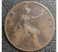 1 пенни 1898 год Великобритания, one penny Королева Виктория