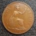 1 пенни 1938 год Великобритания, one penny Георг VI