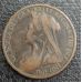 1 пенни 1900 год Великобритания one penny Королева Виктория №2