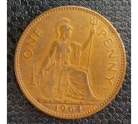 1 пенни 1964 год Великобритания one penny Елизавета II