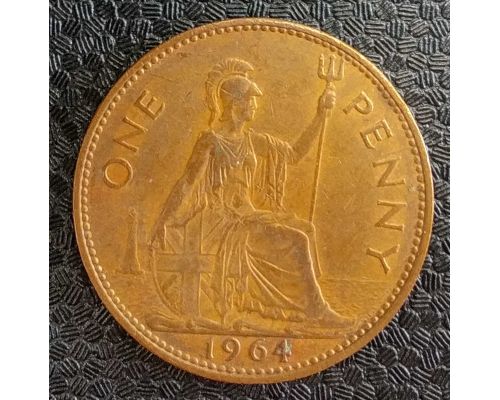 1 пенни 1964 год Великобритания one penny Елизавета II