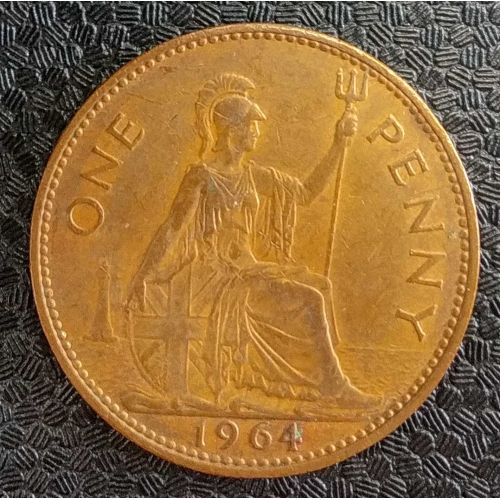 1 пенни 1964 год Великобритания one penny Елизавета II