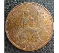 1 пенни 1962 год Великобритания one penny Елизавета II