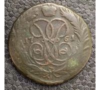 1 копейка 1761 год Елизавета Царская Россия