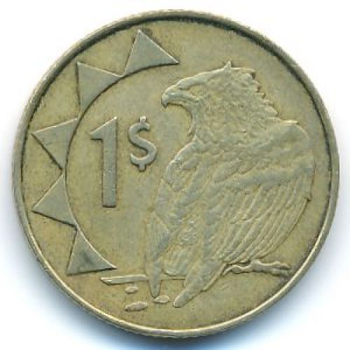 1 доллар 1993 год Намибия Орел-скоморох