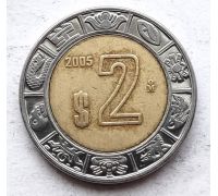 2 новых песо 2005 год Мексика