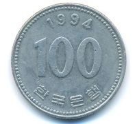 100 вон 1994 год Южная Корея