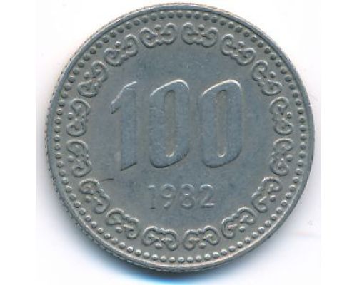 100 вон 1982 год Южная Корея