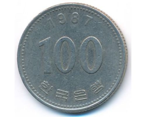 100 вон 1987 год Южная Корея