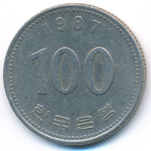 100 вон 1987 год Южная Корея