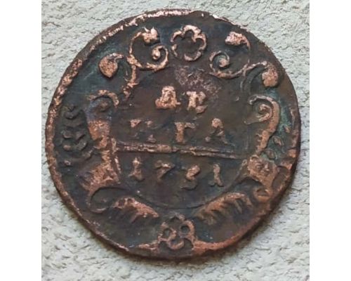 Деньга 1731 год Анна Иоанновна Денга Царская Россия №3