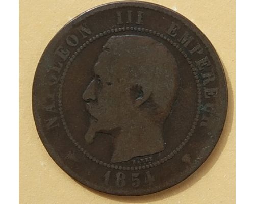 10 сентим 1854 год Франция (сантим) Наполеон III - Марсель