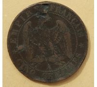 5 сентим 1855 год A Франция (сантим) Наполеон III 