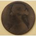1 пенни 1861 год Великобритания, one penny. Королева Виктория