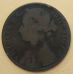 1 пенни 1877 год Великобритания, one penny. Королева Виктория