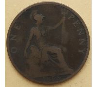 1 пенни 1895 год Великобритания, one penny Королева Виктория #2