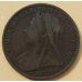 1 пенни 1901 год Великобритания, one penny. Королева Виктория