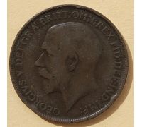 1 пенни 1912 год Великобритания, one penny Георг V