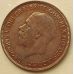 1 пенни 1936 год Великобритания, one penny. Георг V