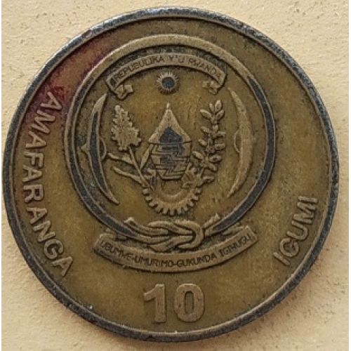 10 франков 2003 год Руанда