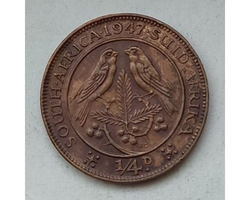 1/4 пенни 1947 год ЮАР Георг VI
