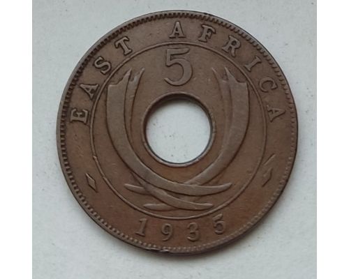 5 центов 1935 год Восточная Африка Георг V Гурт гладкий
