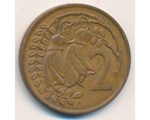 2 цента 1967 год Новая Зеландия состояние VF