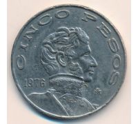 5 песо 1976 год Мексика Висенте Герреро Cinco pesos