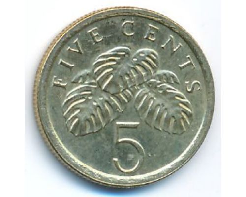 5 центов 1989 год Сингапур