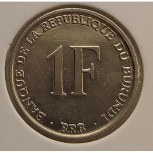 1 франк 1993 год Бурунди в держателе