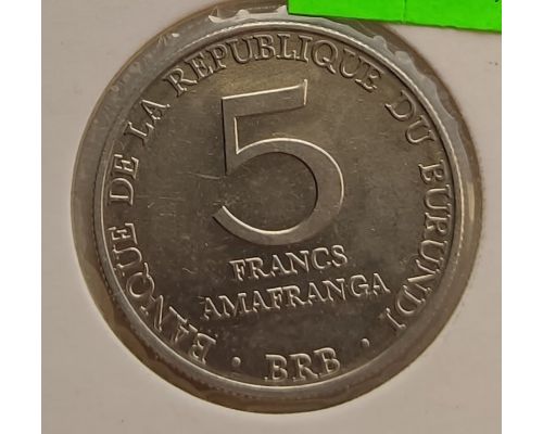 5 франков 1980 год Бурунди в держателе