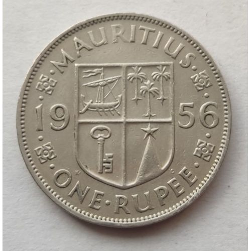 1 рупия 1956 год Маврикий Елизавета II