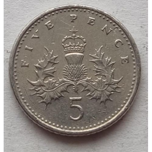 5 пенсов 1990 год Великобритания Елизавета II