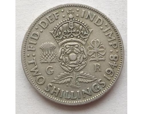 2 шиллинга 1948 год Великобритания Георг VI