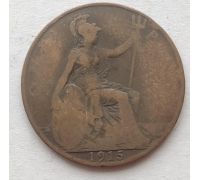 1 пенни 1915 год Великобритания, one penny Георг V