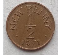 1/2 нового пенни 1971 год Гернси Великобритания