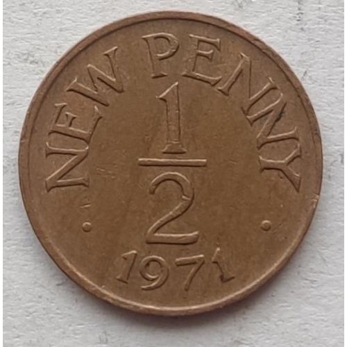 1/2 нового пенни 1971 год Гернси Великобритания