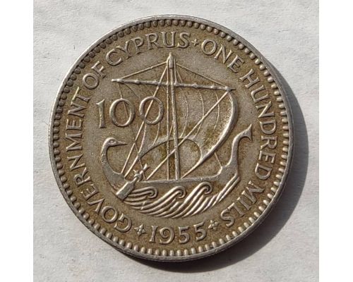 100 мил 1955 год Кипр