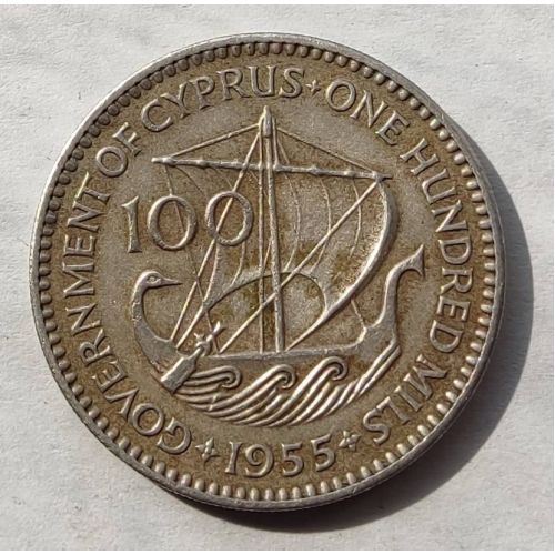 100 мил 1955 год Кипр