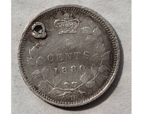 5 центов 1880 год Канада Серебро