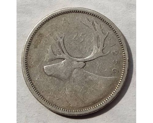 25 центов 1956 год Канада СЕРЕБРО