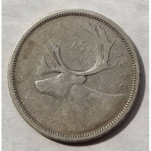 25 центов 1956 год Канада СЕРЕБРО