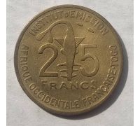 25 франков 1957 год Западная Африка - Того Золотая гиря Ашанти