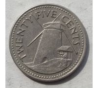 25 центов 1973 год Барбадос Мельница