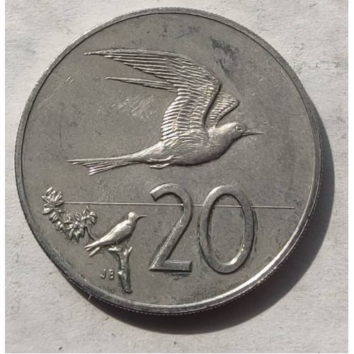 20 центов 1992 года Острова Кука Птица