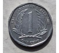 1 цент 2002 год Восточные Карибы Елизавета II