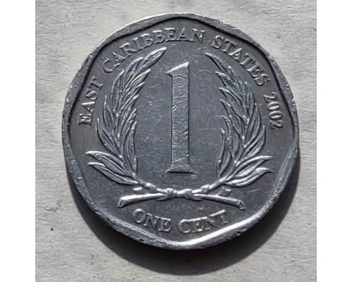 1 цент 2002 год Восточные Карибы Елизавета II